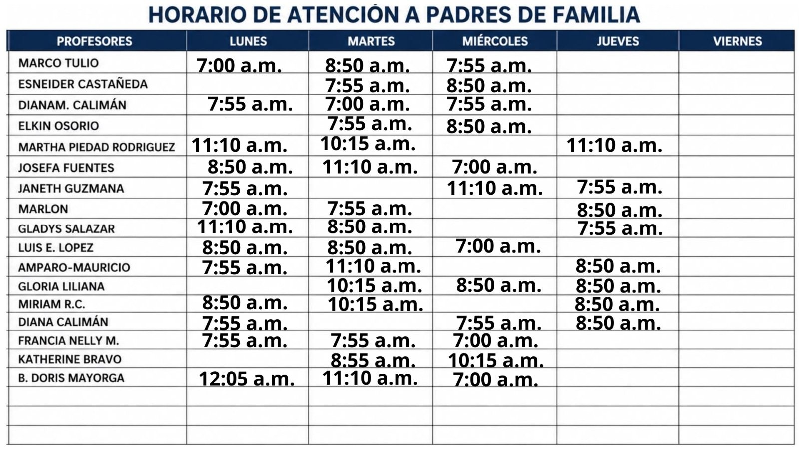 Horario de Atencion